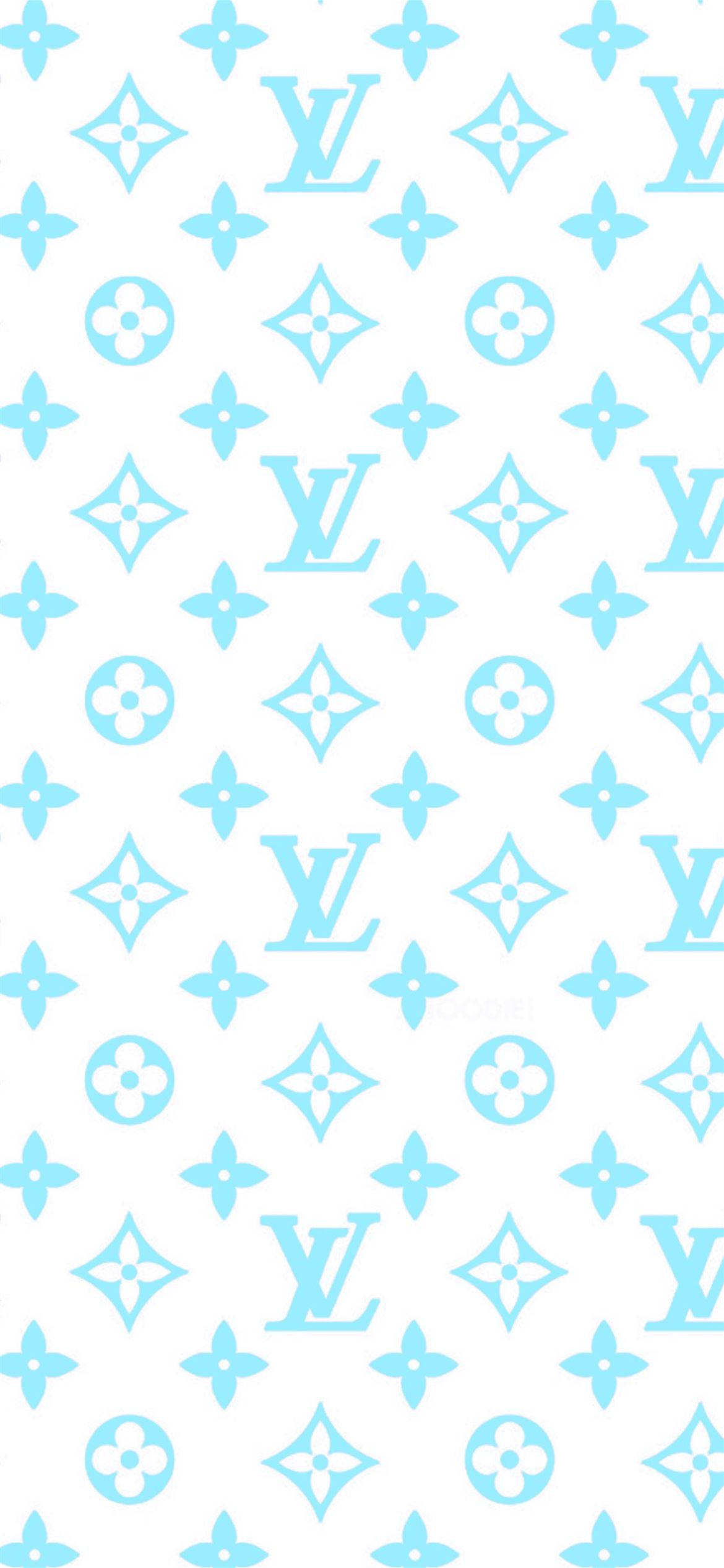 Louis Vuitton, teal aesthetic, light blue monogram pattern, Full HD Phone Wallpaper