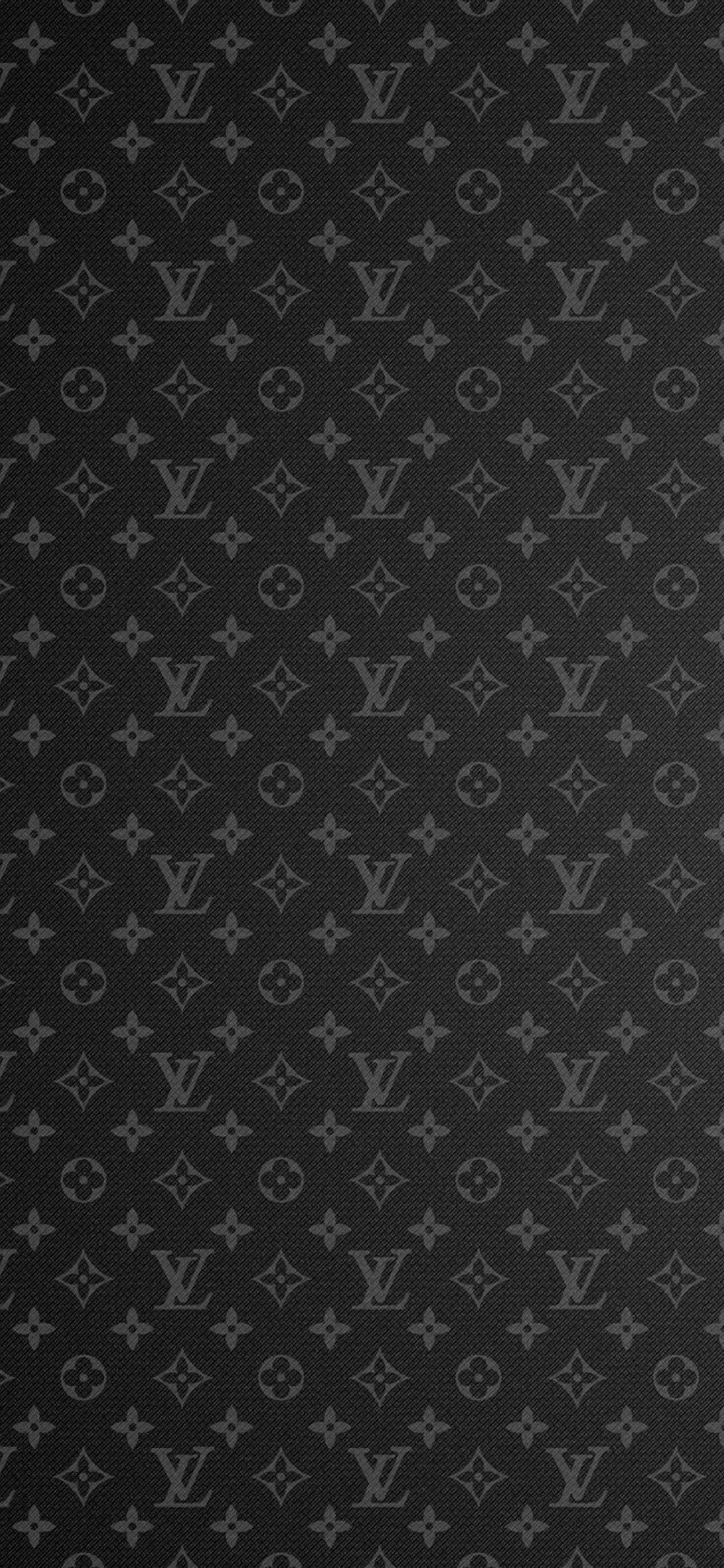 Louis Vuitton, monogram pattern, gray, 2K Phone Wallpaper