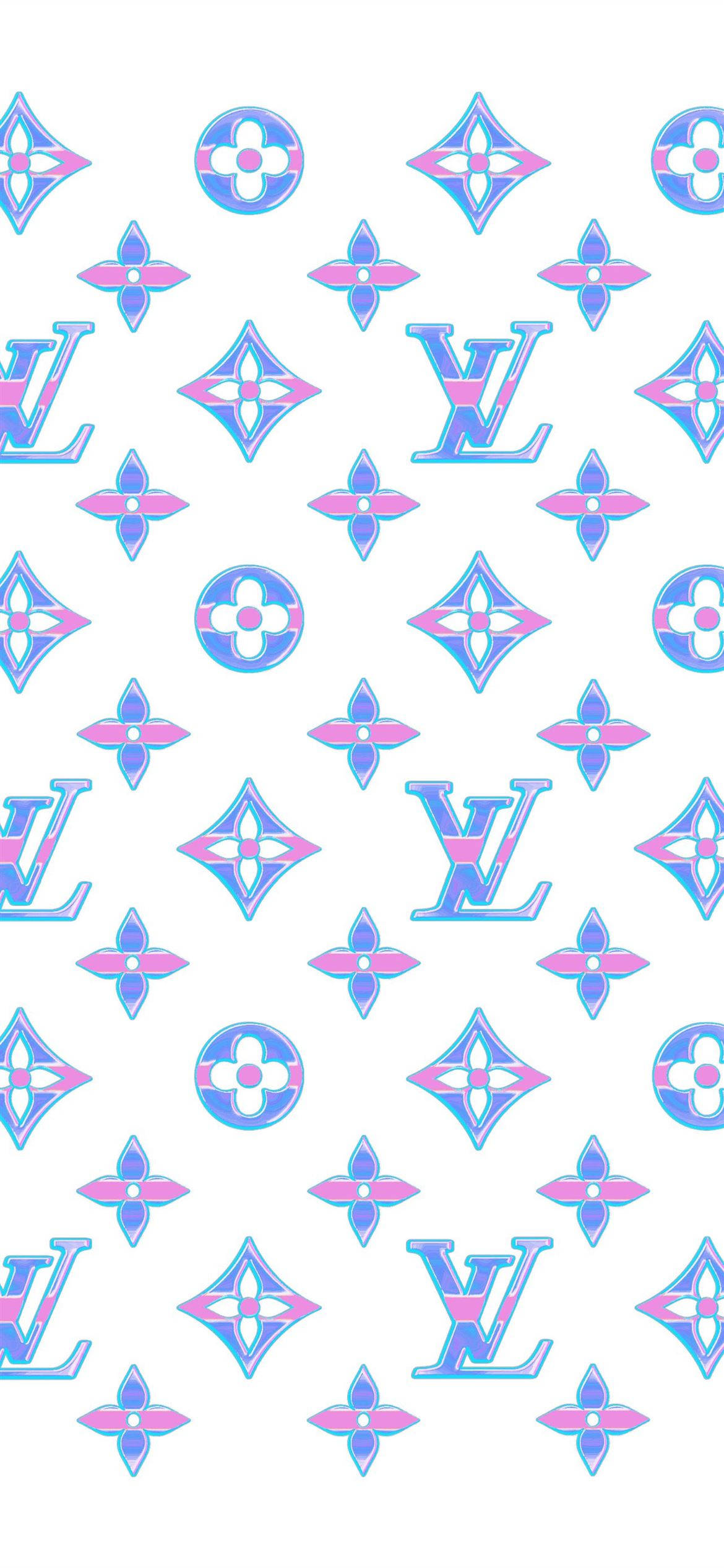 Louis Vuitton Phone, glossy pattern, blue and pink Louis Vuitton logos, Full HD Phone Wallpaper