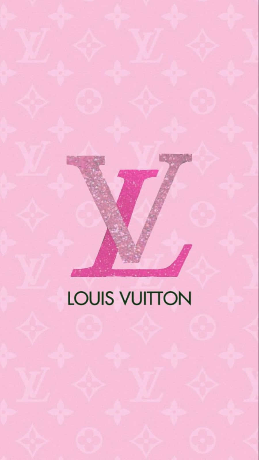 Louis Vuitton Pink, glittery monogram logo, repeating patterned background, HD Phone Wallpaper