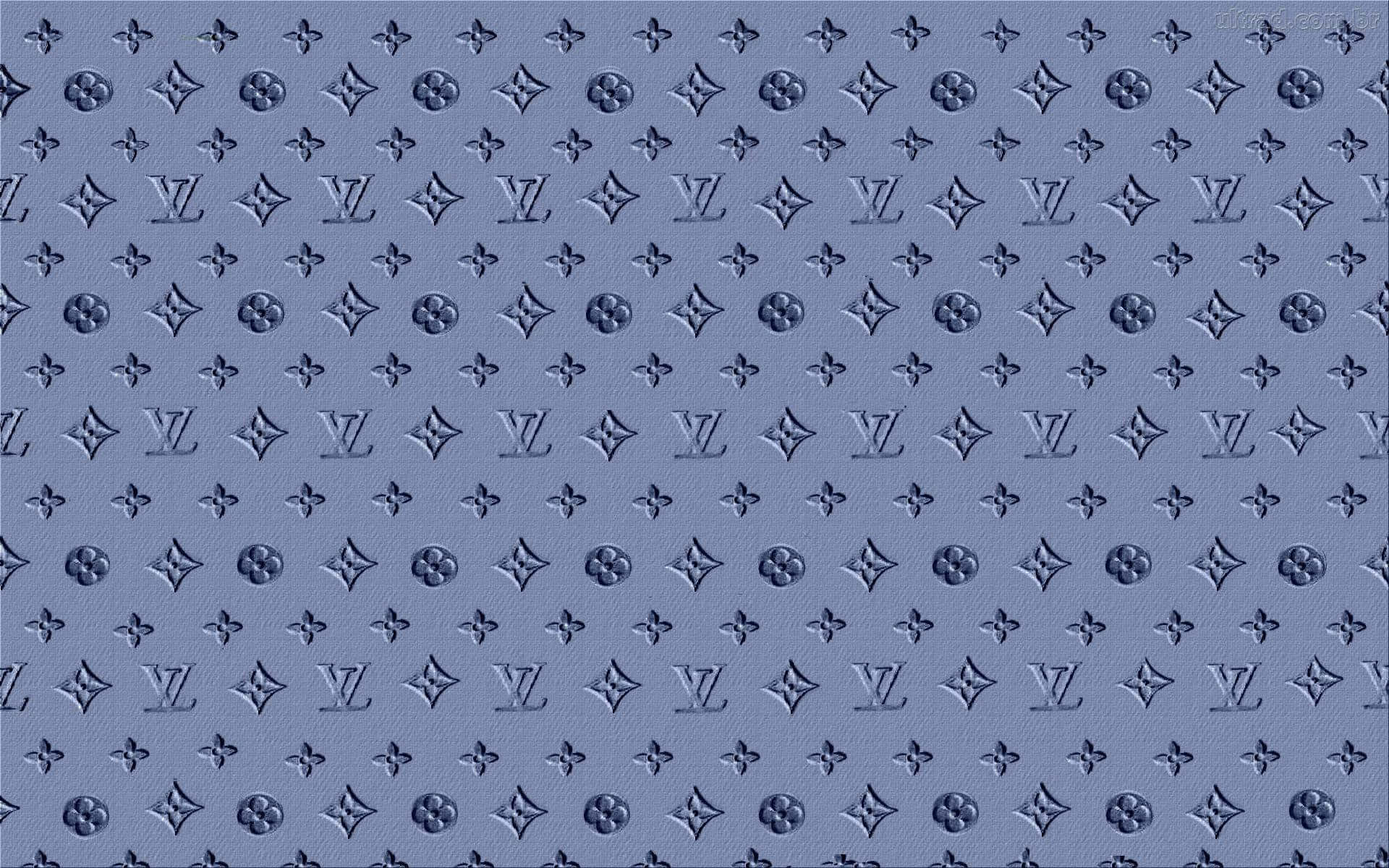 Louis Vuitton Print, blue textured fabric, repeating embossed Louis Vuitton monogram patterns, Full HD Desktop Wallpaper