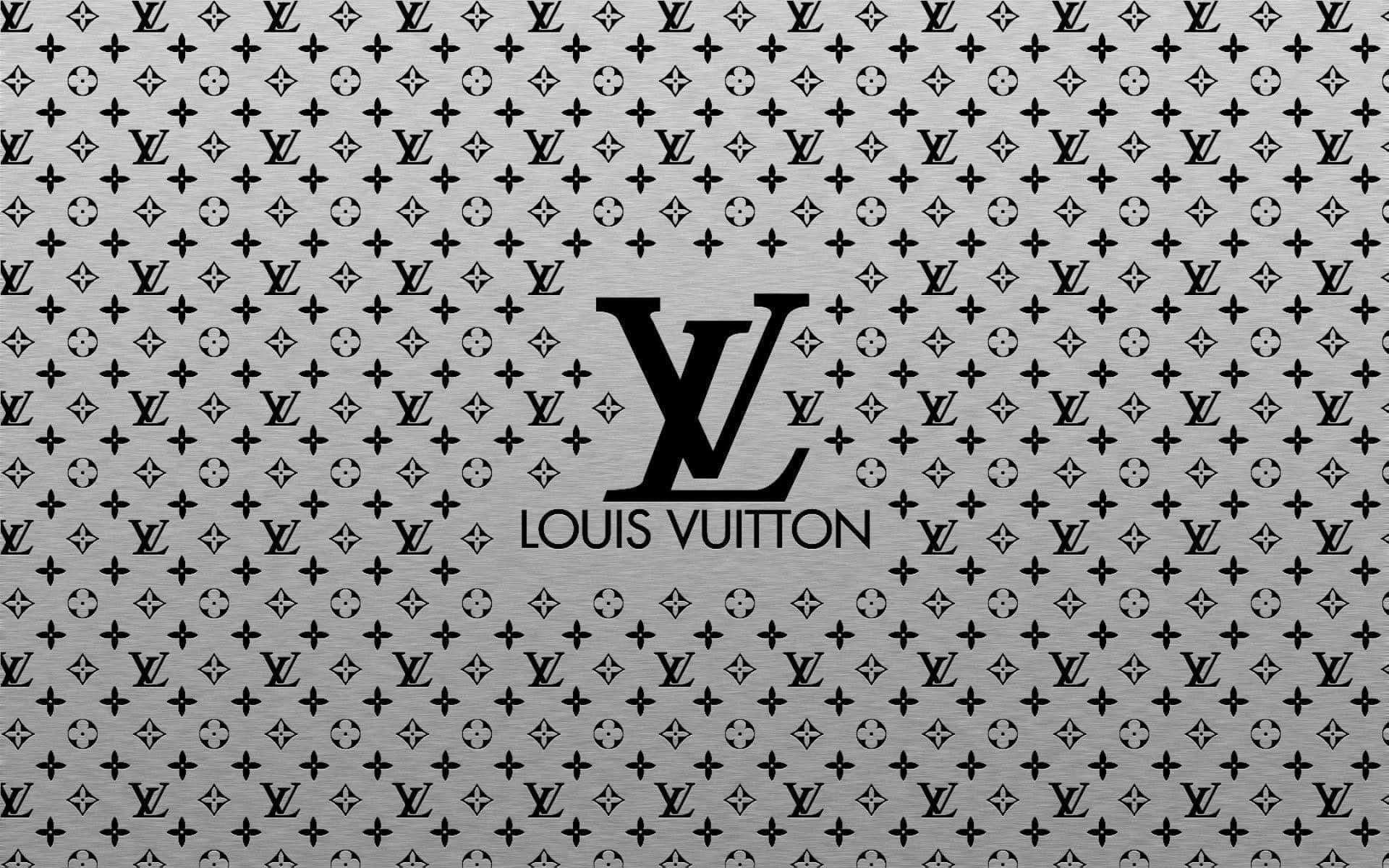 Louis Vuitton, monogram pattern, brushed metal texture, Full HD Desktop Wallpaper