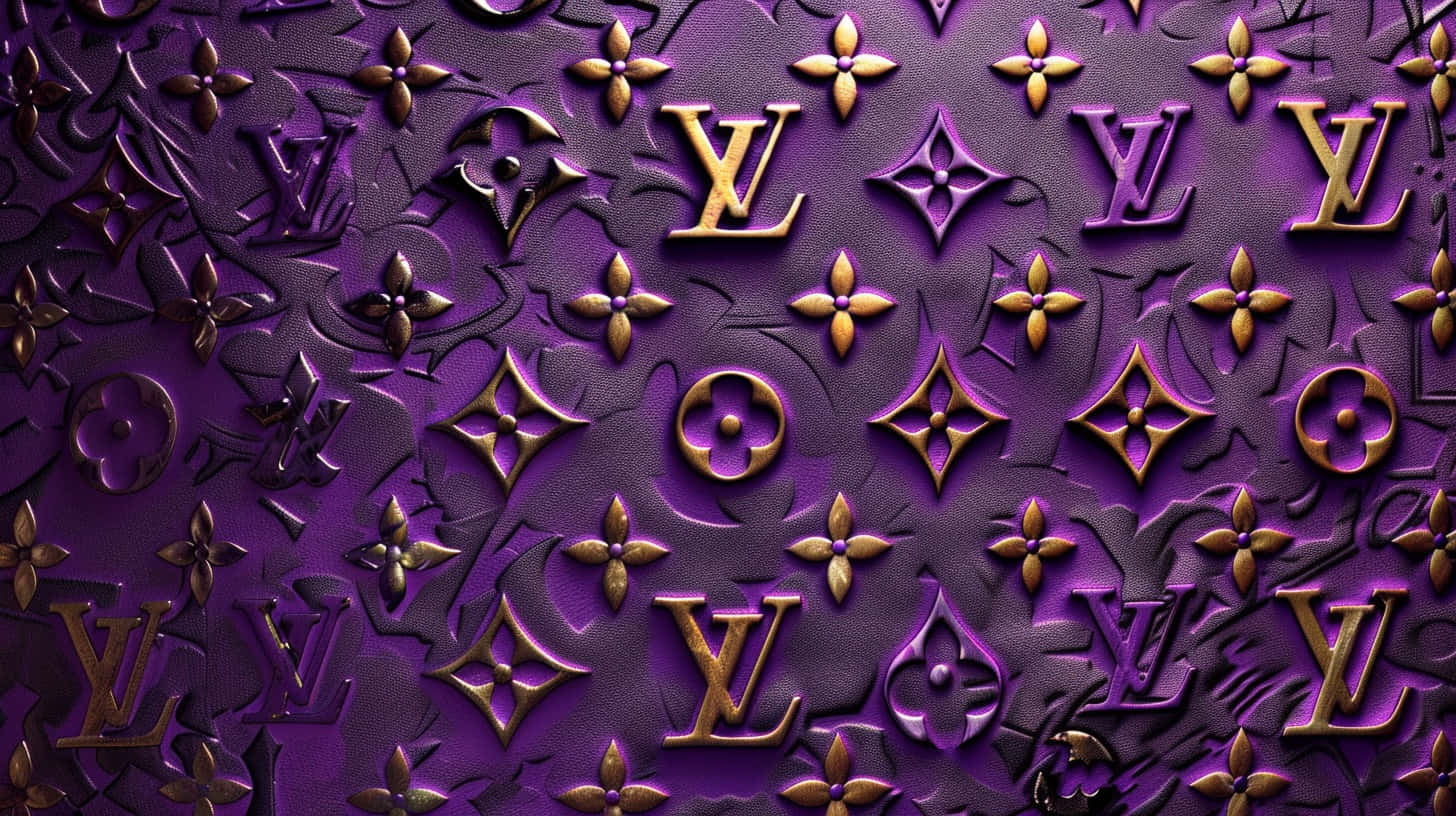 Louis Vuitton, purple, gold, HD Desktop Wallpaper