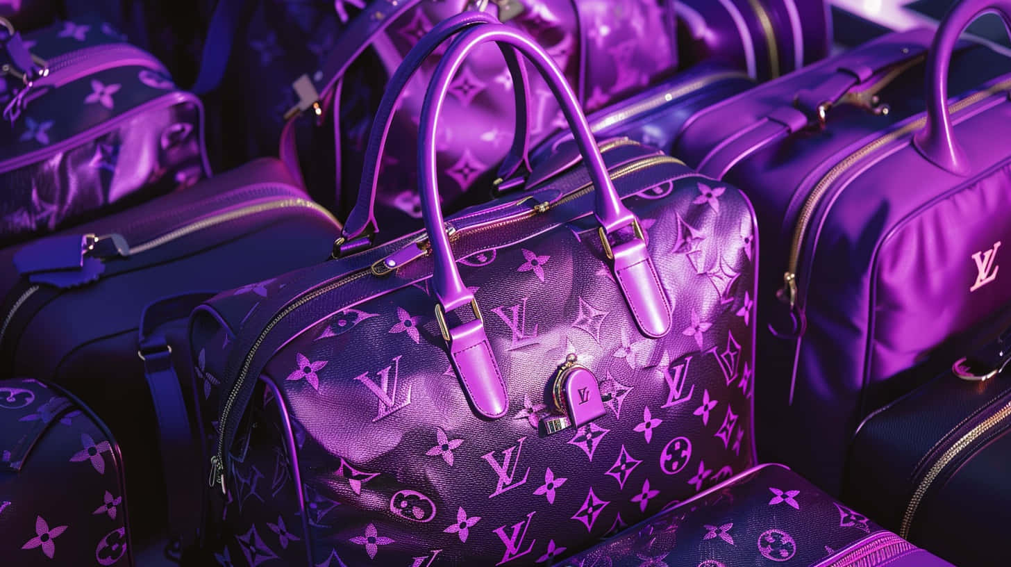 Louis Vuitton, purple, monogram patterns, HD Desktop Wallpaper