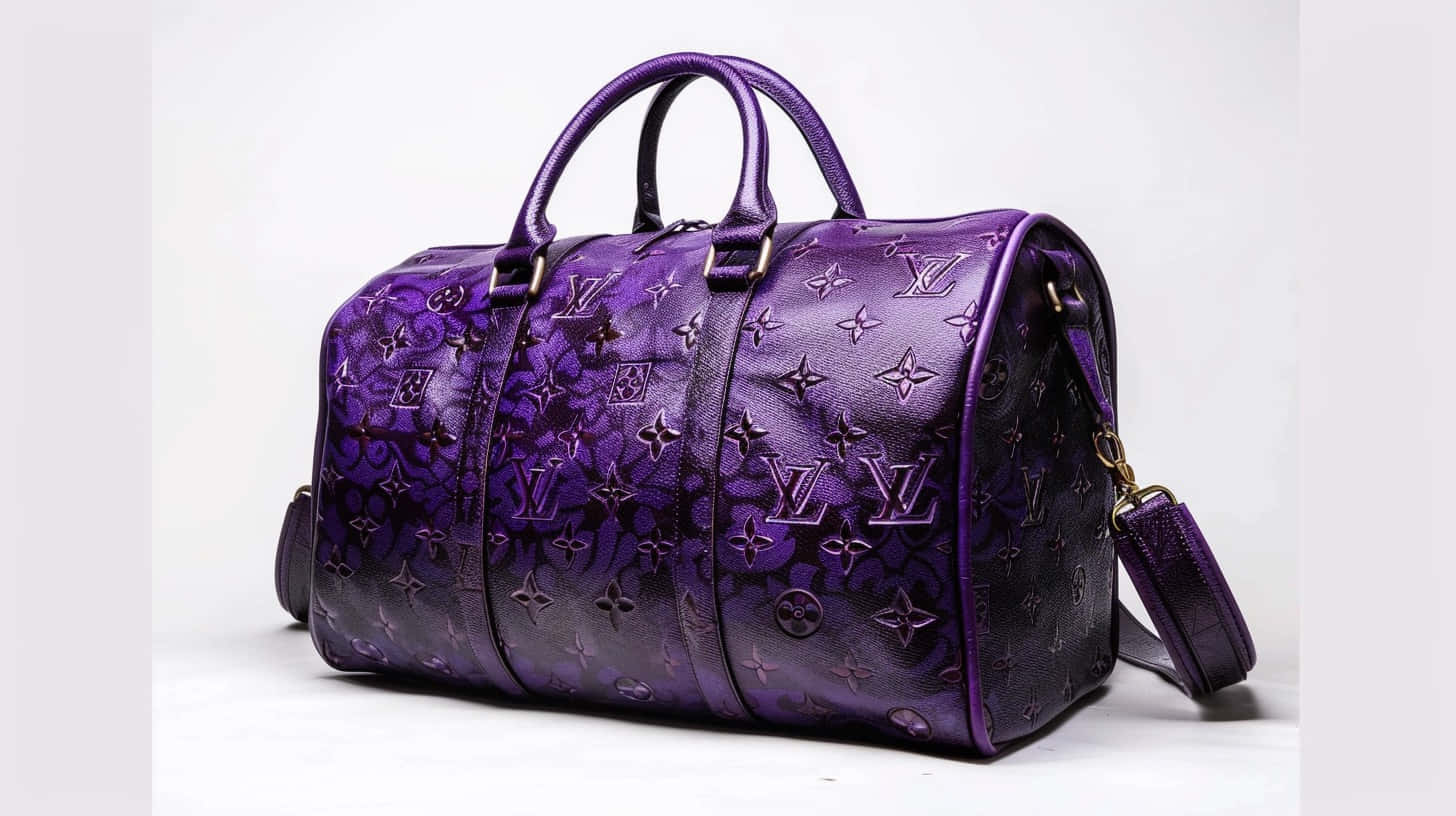 Louis Vuitton, purple, embossed monogram pattern, HD Desktop Wallpaper
