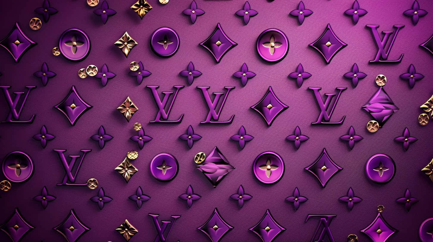 Louis Vuitton, purple, monogram logos, HD Desktop Wallpaper