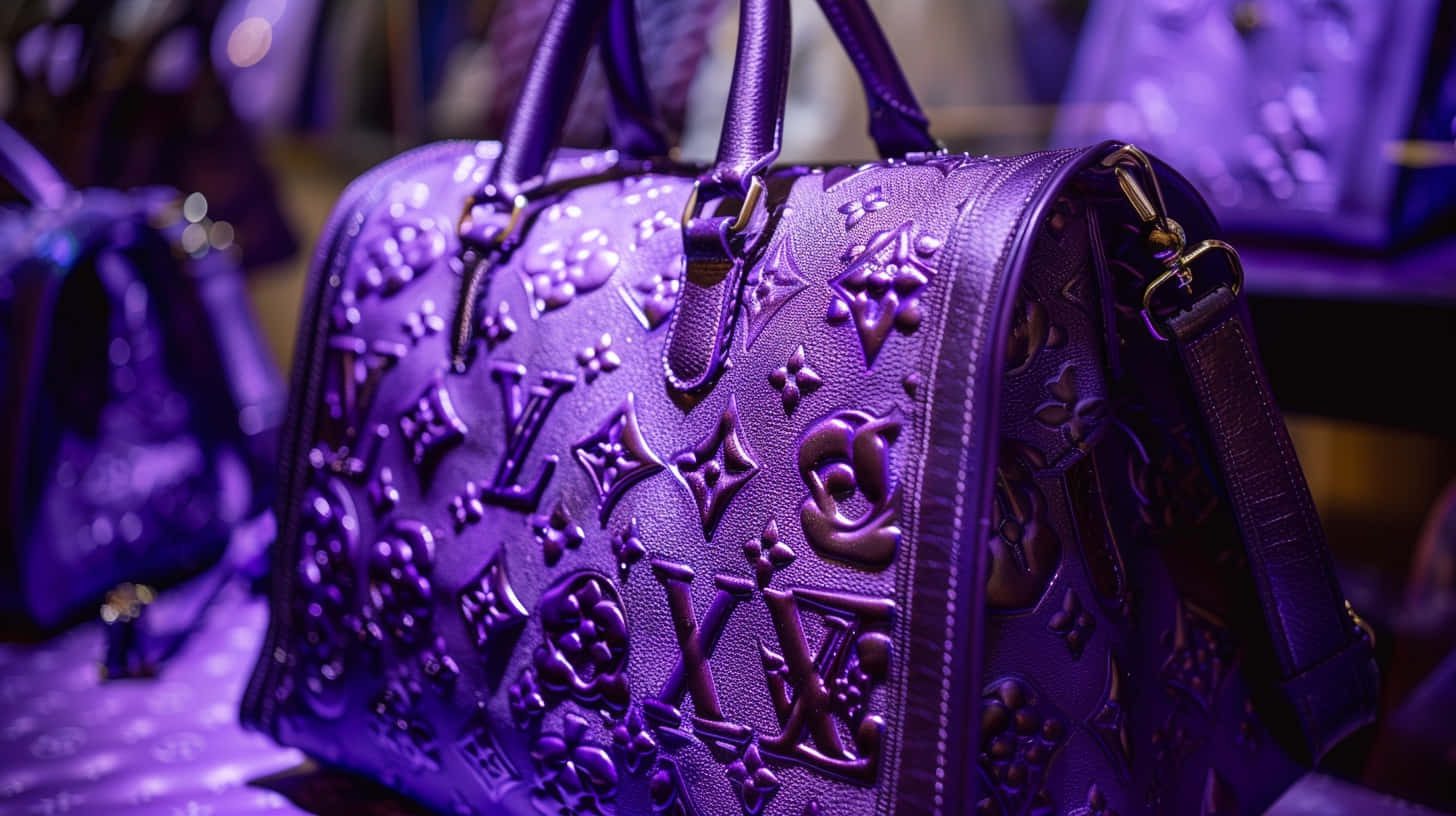 Louis Vuitton, purple, embossed monogram patterns, HD Desktop Wallpaper