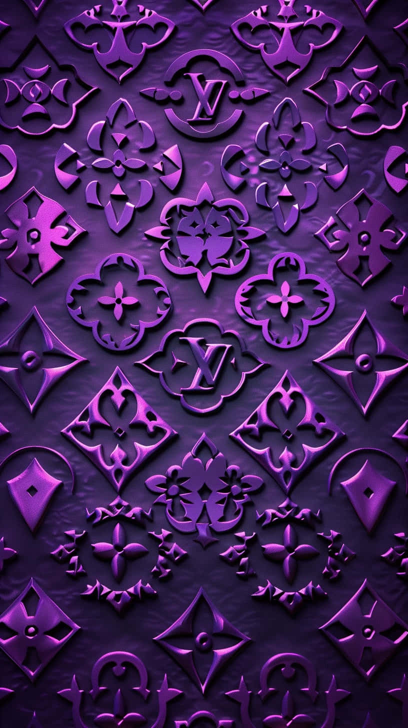 Louis Vuitton, purple, embossed monogram patterns, HD Phone Wallpaper