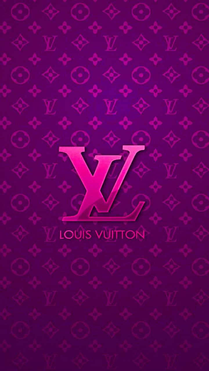 Louis Vuitton, purple, glowing pink Louis Vuitton logo, HD Phone Wallpaper