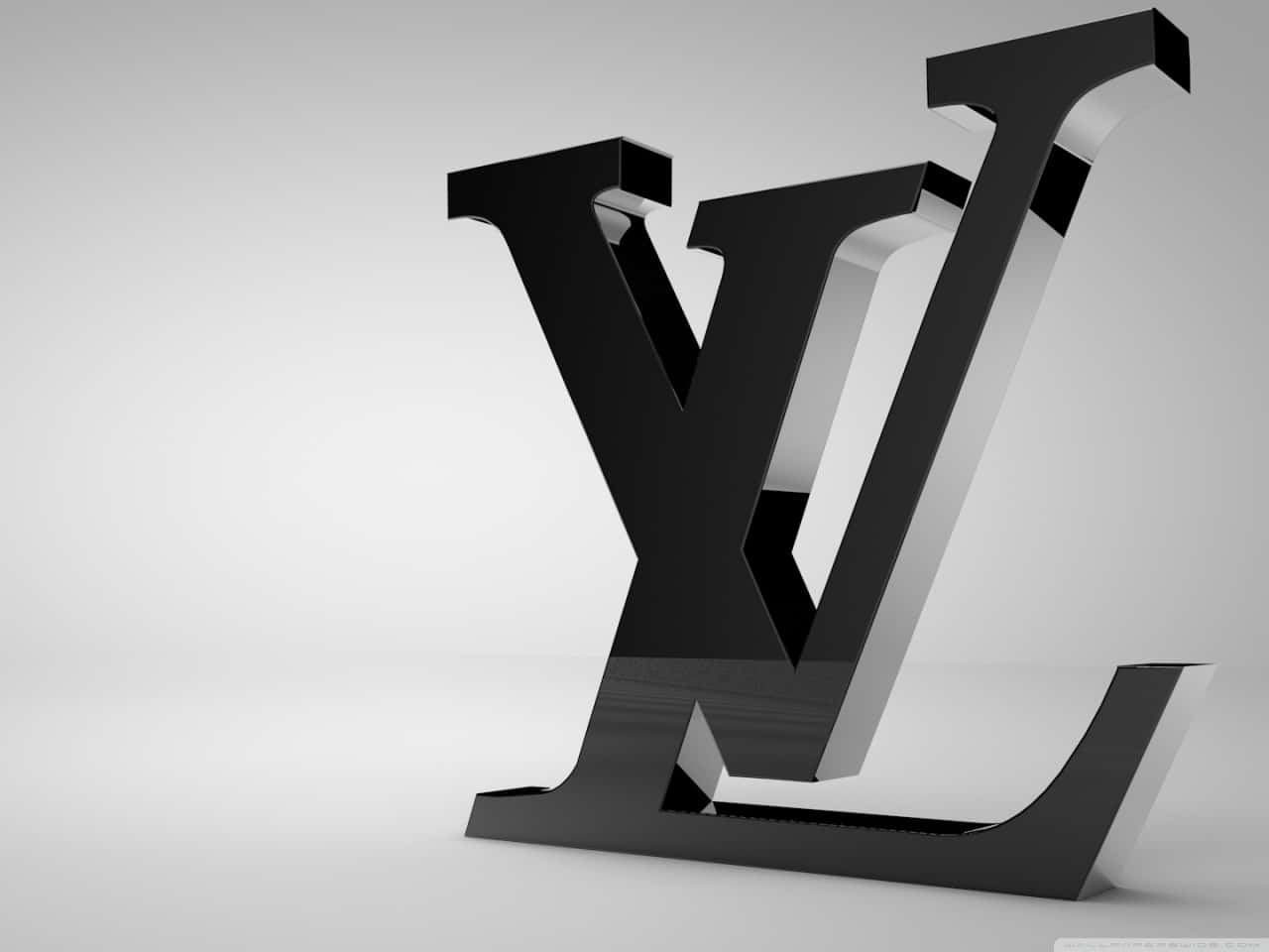Louis Vuitton, black monogram logo, minimalist studio lighting, HD Desktop Wallpaper