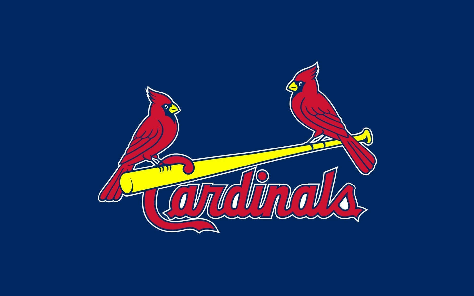 Louisville Cardinals, red cardinal birds, yellow baseball bat, Full HD Desktop Wallpaper