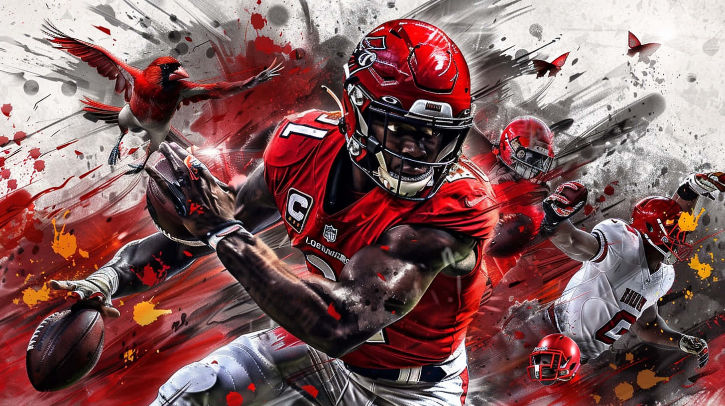 Louisville Cardinals, football player, red uniform, HD Desktop Wallpaper