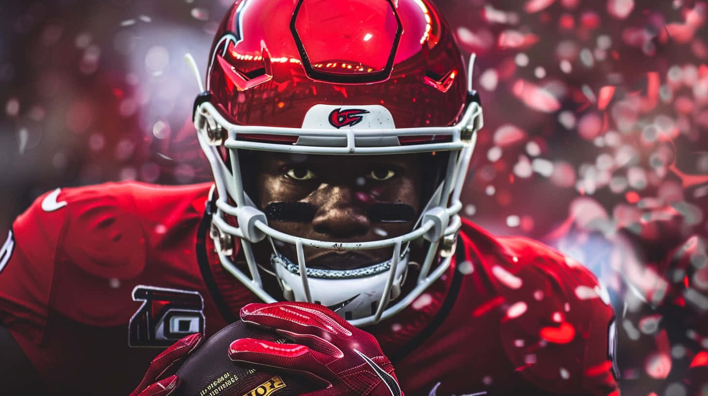 Louisville Cardinals, red helmet, red jersey, HD Desktop Wallpaper
