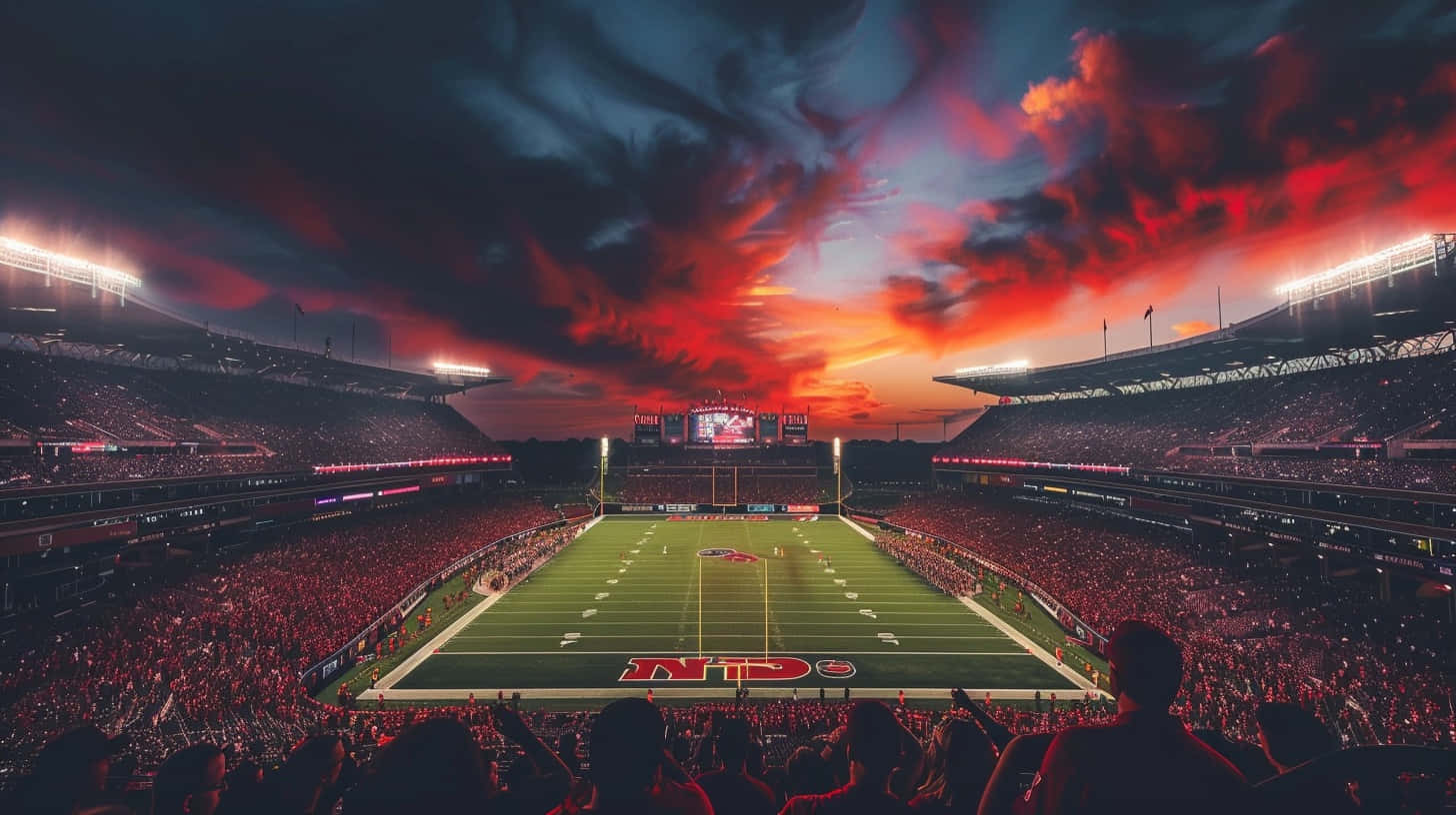 Louisville Cardinals Stadium, sunset, fiery red clouds, HD Desktop Wallpaper
