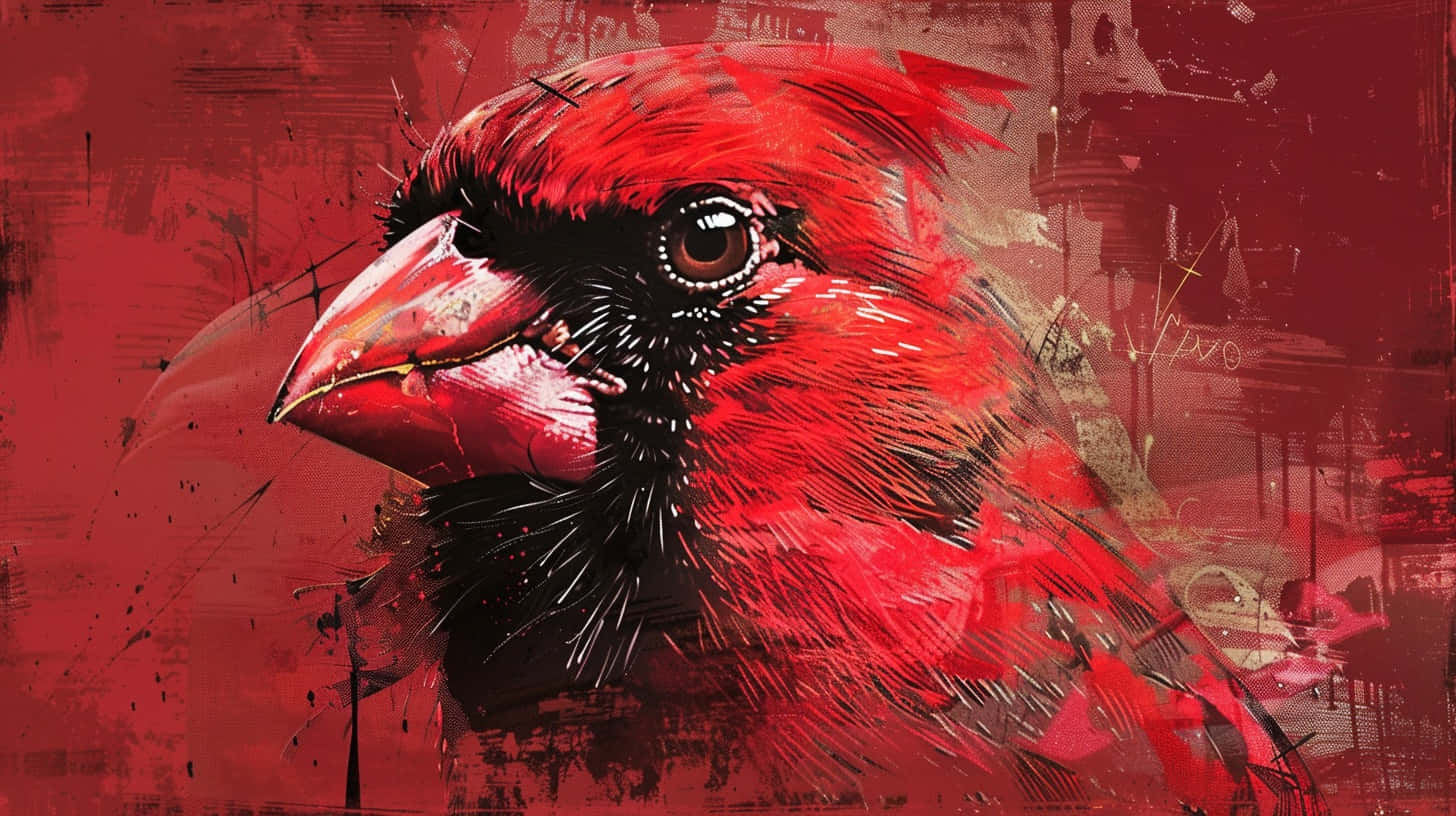 Louisville Cardinals, cardinal bird, bold reds and blacks, HD Desktop Wallpaper