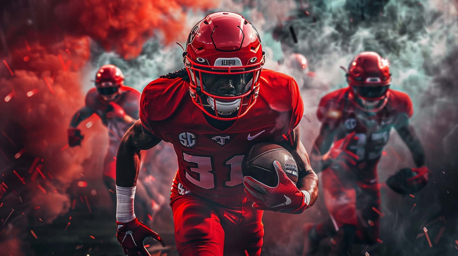 Louisville Cardinals, red gear, football player, HD Desktop Wallpaper