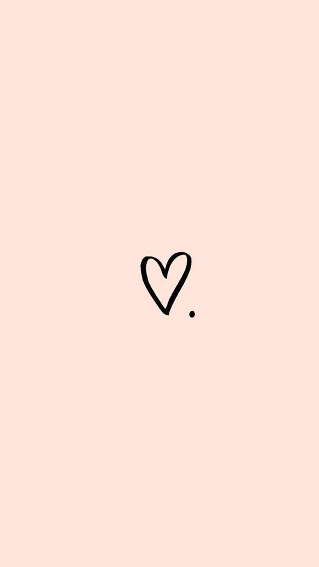Love Aesthetic Dot, black heart outline, period, Full HD Phone Wallpaper