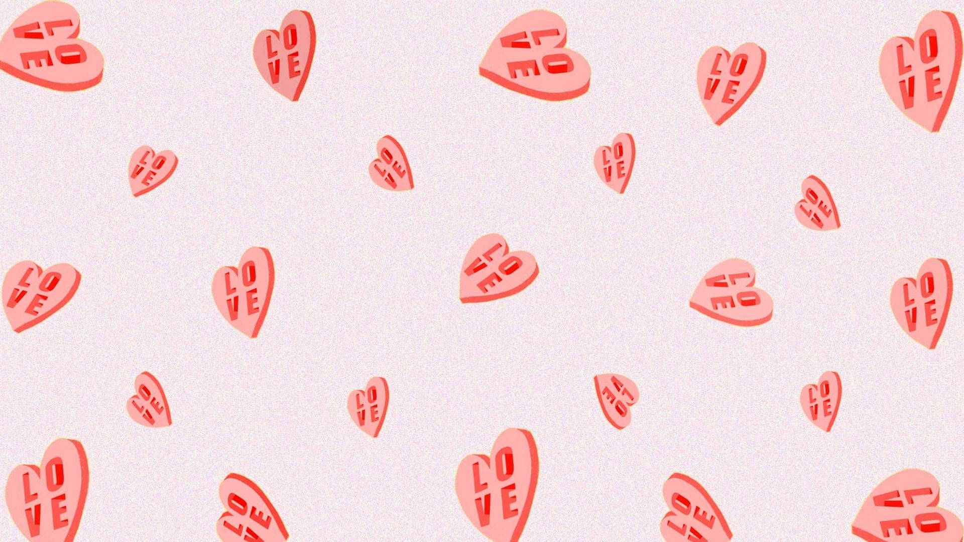 Love Aesthetic Shapes, pink candy hearts, love messages, Full HD Desktop Wallpaper
