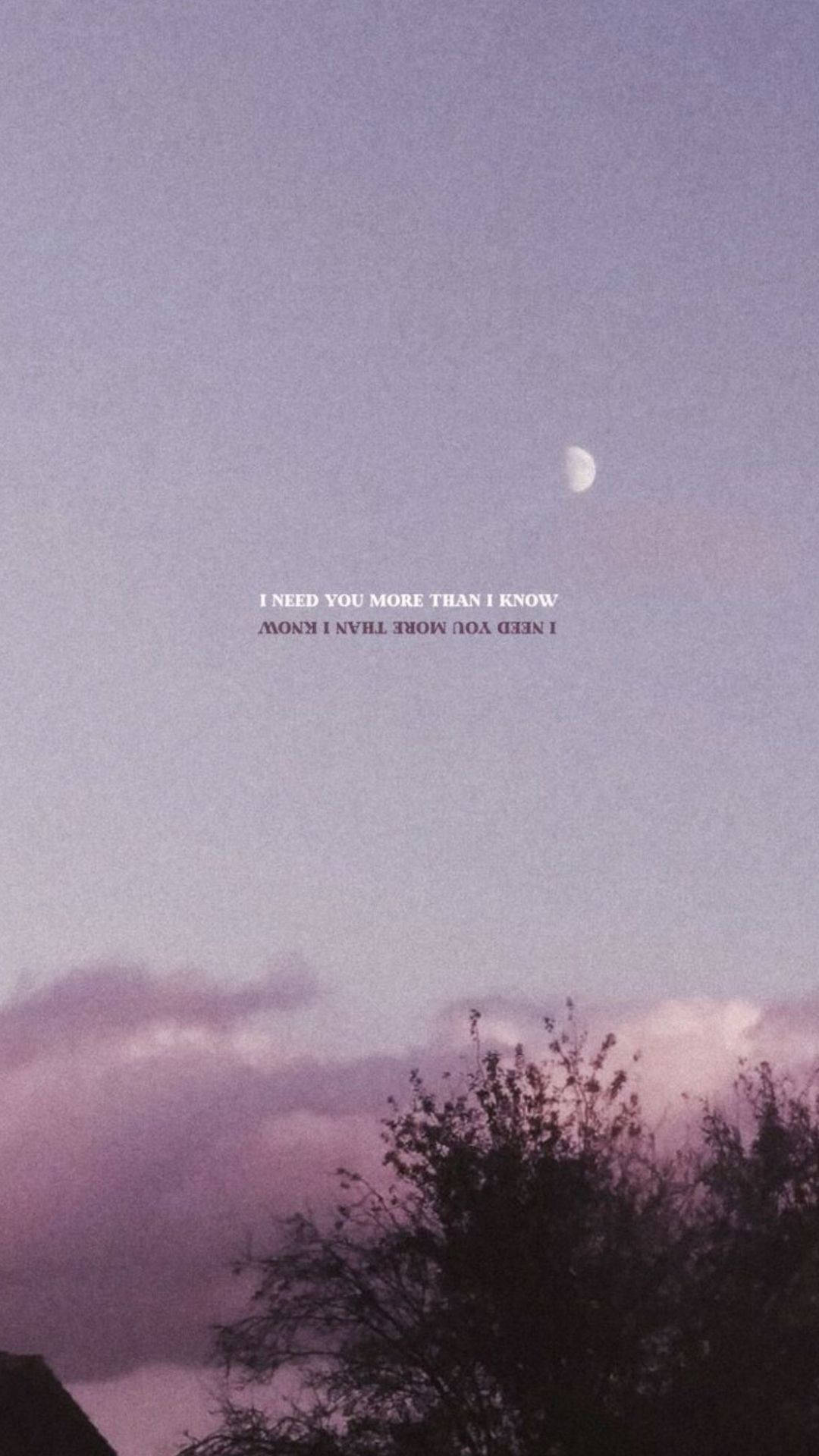 Needing Love Aesthetic, twilight sky, crescent moon, Full HD Phone Wallpaper