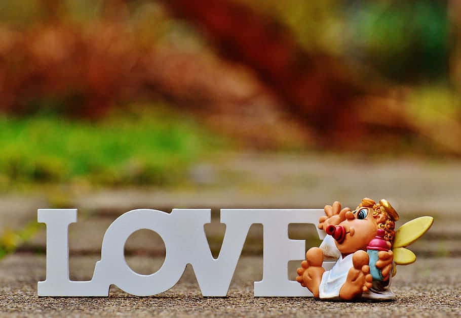LOVE sign, white LOVE sign, pavement, SD Desktop Wallpaper