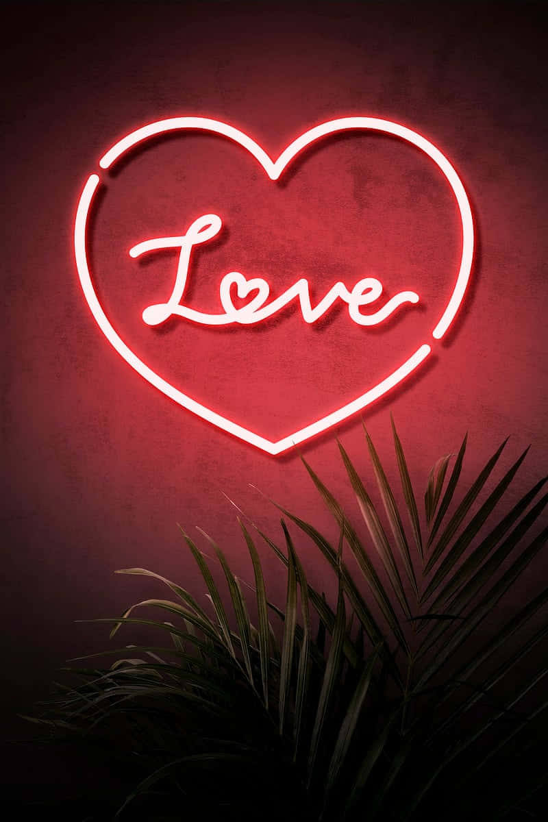 neon heart, red neon heart sign, Love, SD Phone Wallpaper