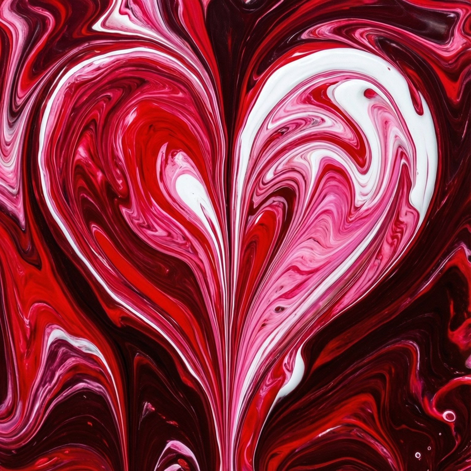 fluid art heart, red, pink, HD Desktop Wallpaper