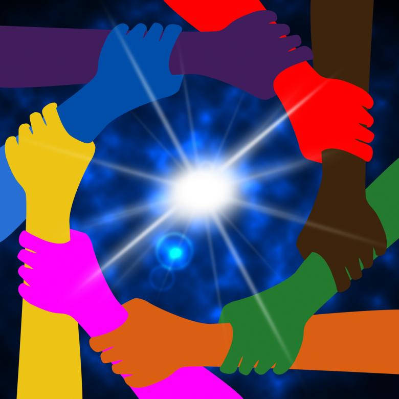 Love And Friendship, cosmic blue background, bright glowing light, SD Desktop Wallpaper