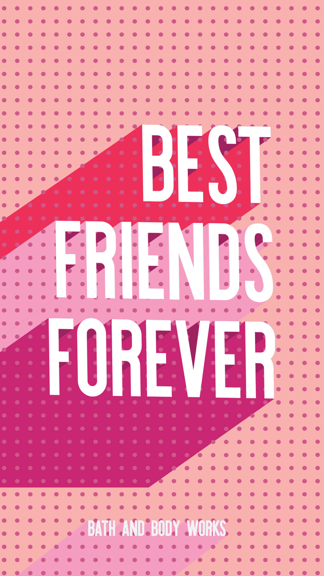 best friends forever, gradient pink background, dot pattern, Full HD Phone Wallpaper