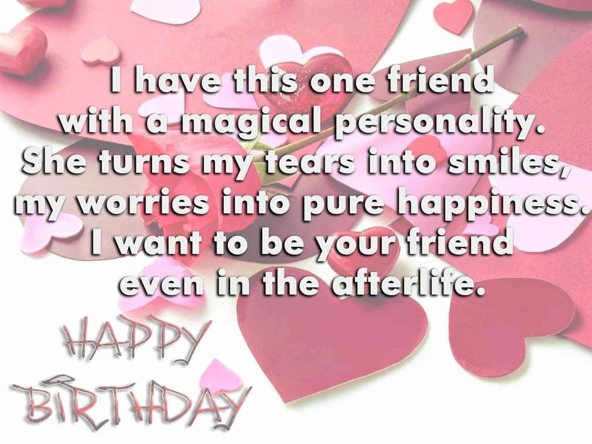 pink paper hearts, text, heartfelt birthday wish, Full HD Desktop Wallpaper