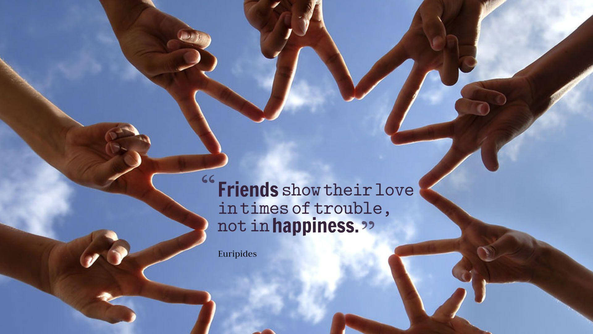 Love Of Friendship Quotes, blue sky, white clouds, Full HD Desktop Wallpaper