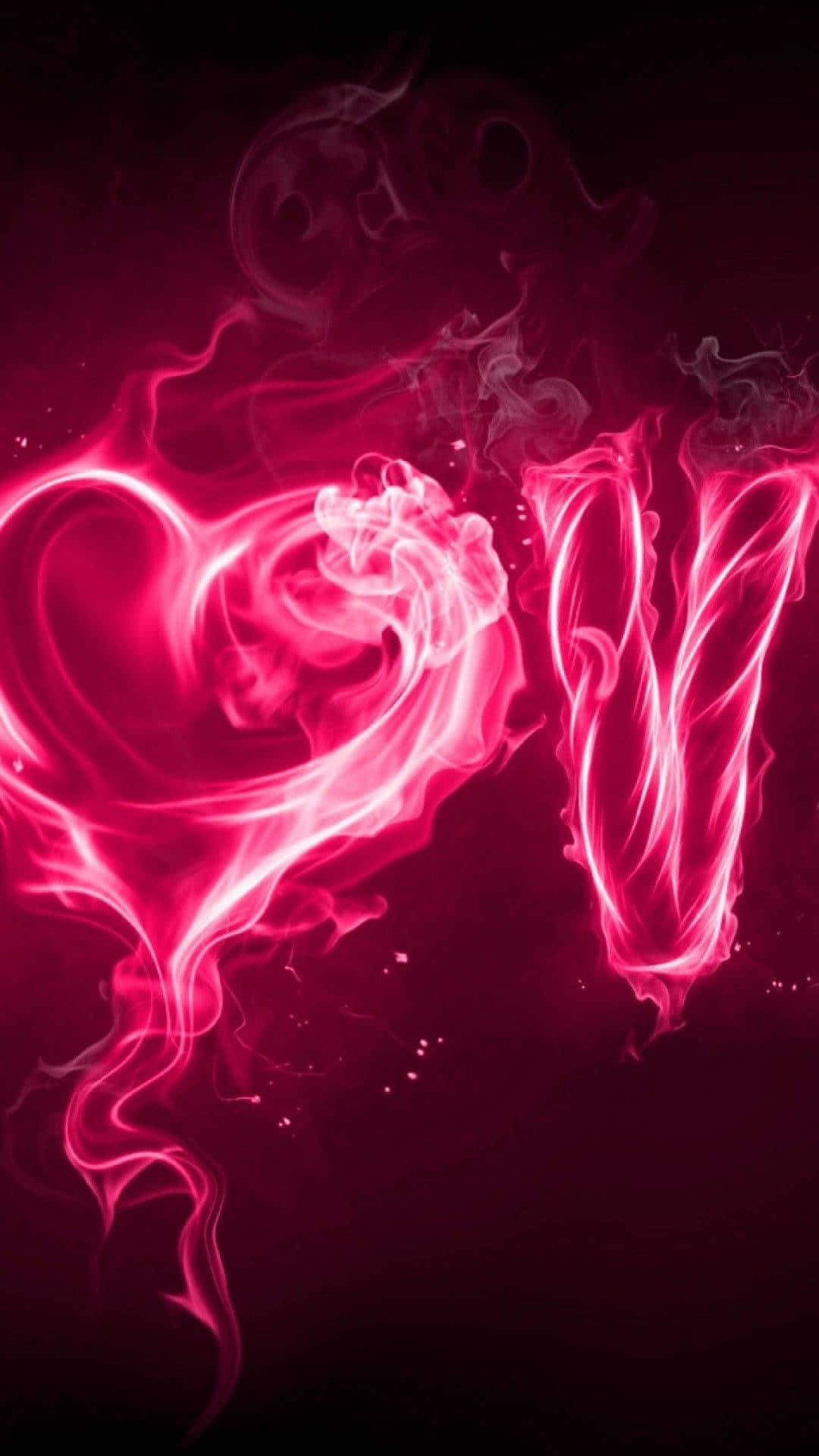 black and pink iPhone, heart, V, Full HD Phone Wallpaper