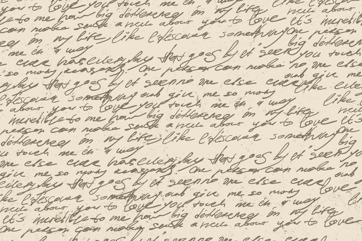 Illegible Love Letter, brown ink, textured beige paper, SD Desktop Wallpaper