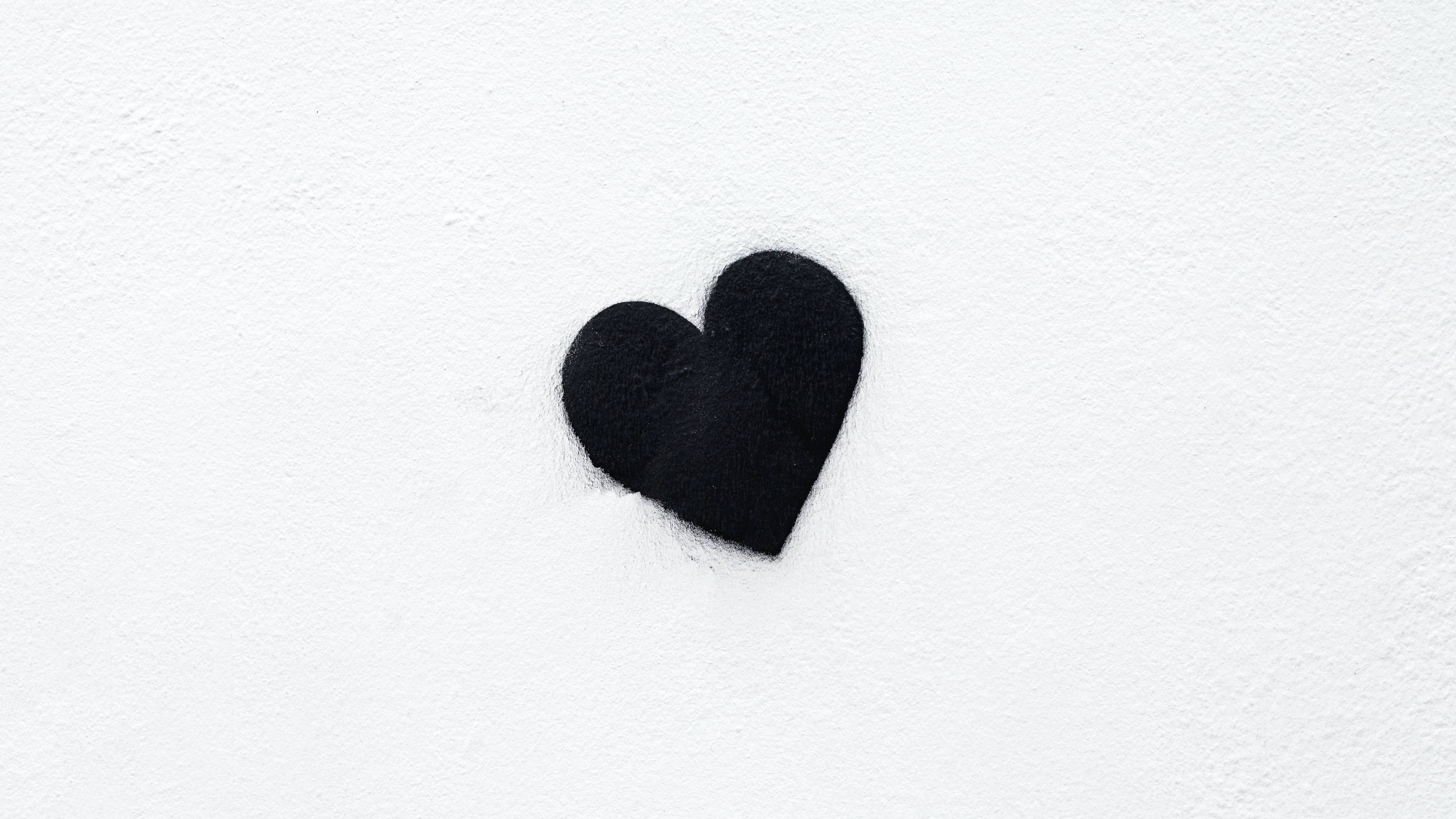 heart, black felt, textured white surface, 4K Desktop Wallpaper