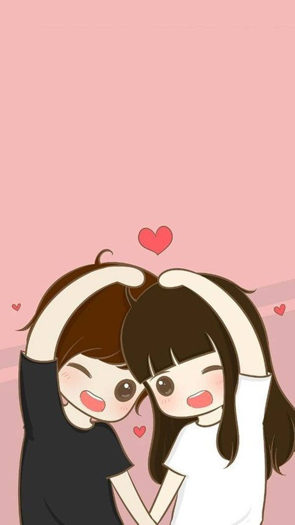 Love Cartoon, couple, heart, SD Phone Wallpaper