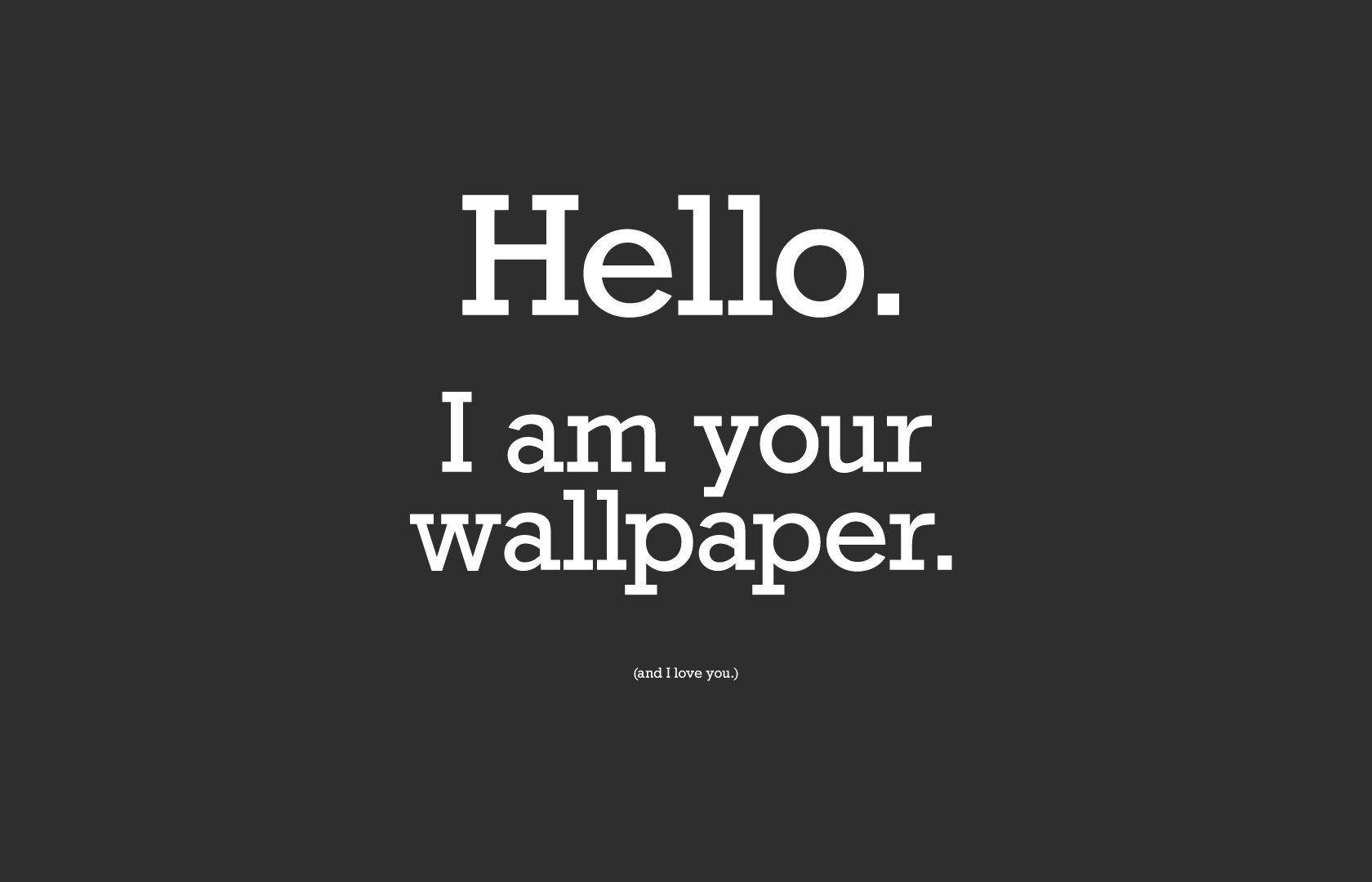 Hello Computer, minimalist, dark gray, HD Desktop Wallpaper