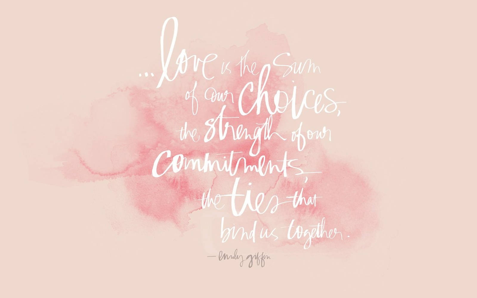 Love And Choices Quotes Desktop, soft pink watercolor background, elegant white calligraphy, HD Desktop Wallpaper