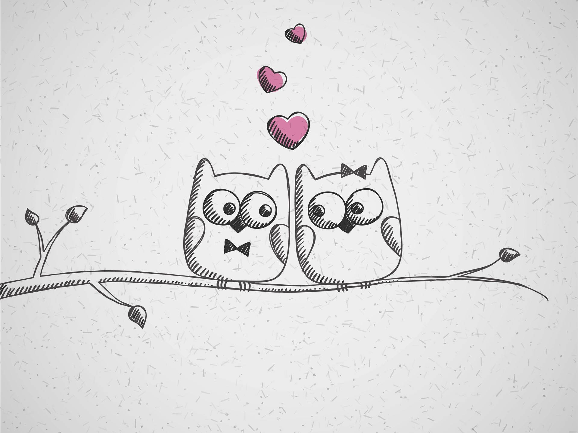 owl, bowties, branch, Full HD Desktop Wallpaper