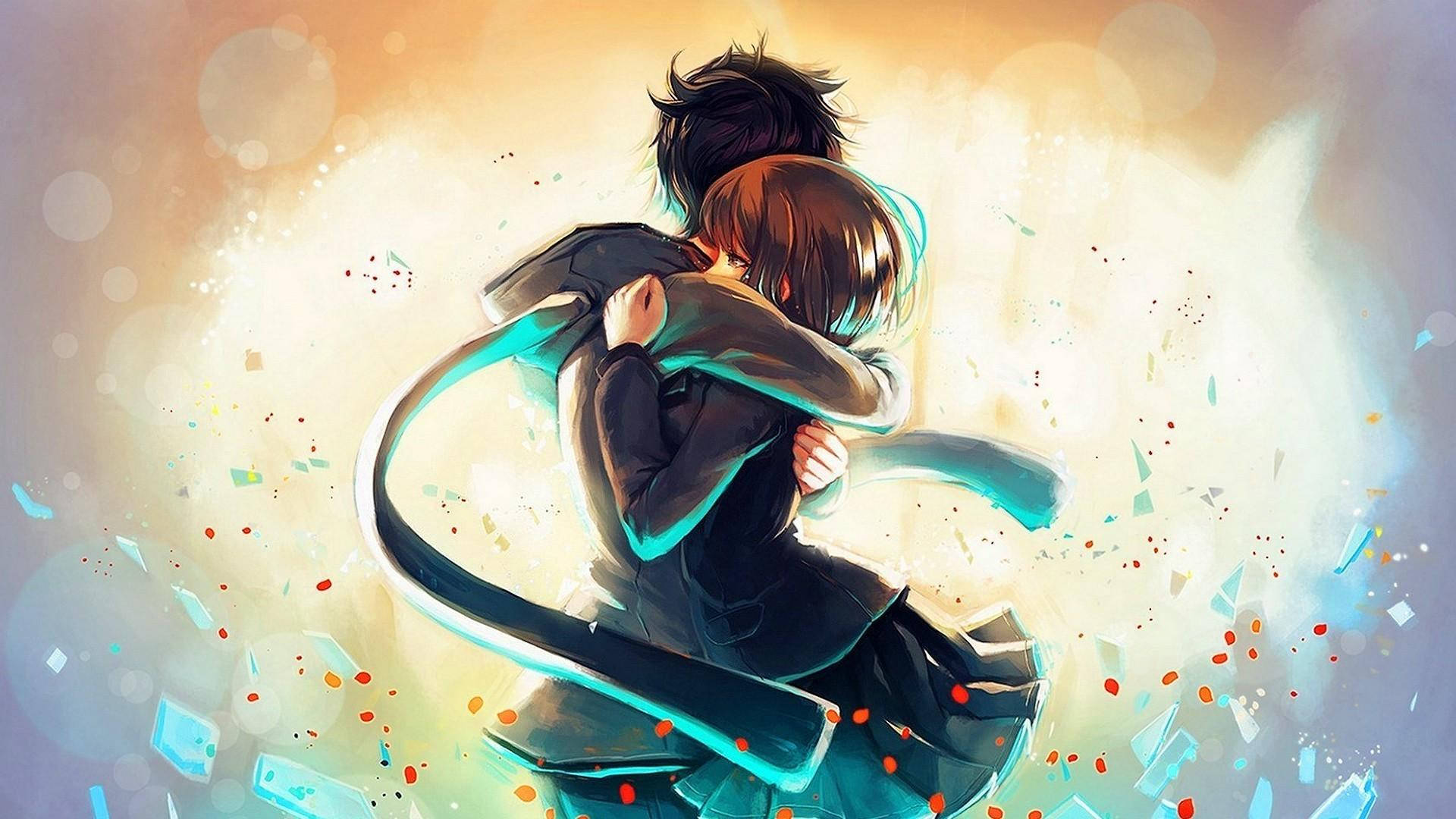 animated affection, cartoon love, glowing background, Full HD Desktop Wallpaper
