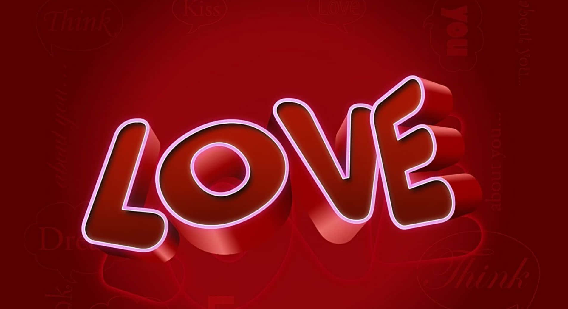 3D neon sign, LOVE, glowing pink, HD Desktop Wallpaper