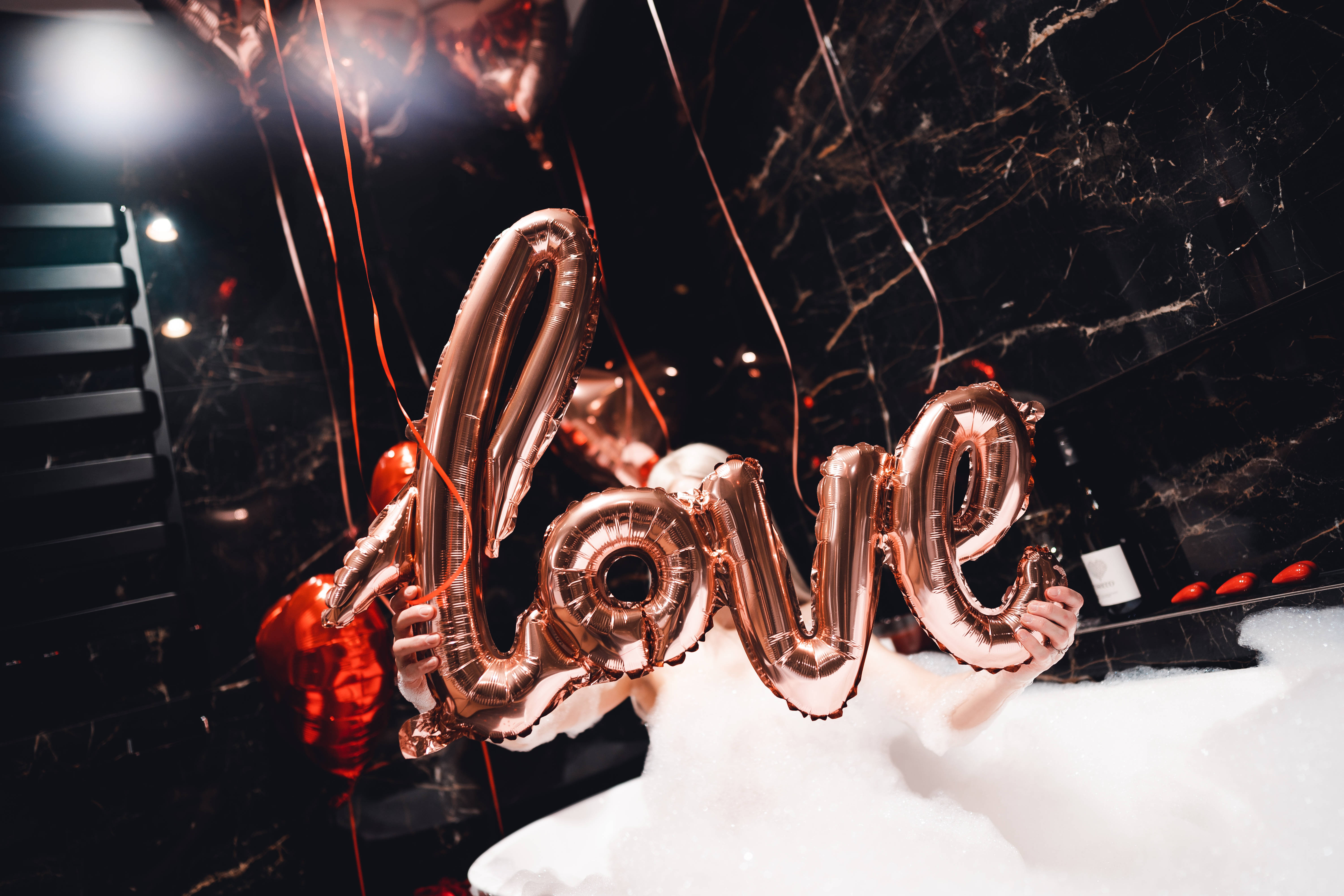 rose gold, love, balloon, 5K Desktop Wallpaper