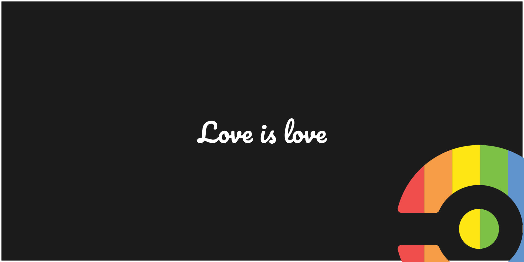 Love is love, rainbow record icon, black background, Full HD Desktop Wallpaper
