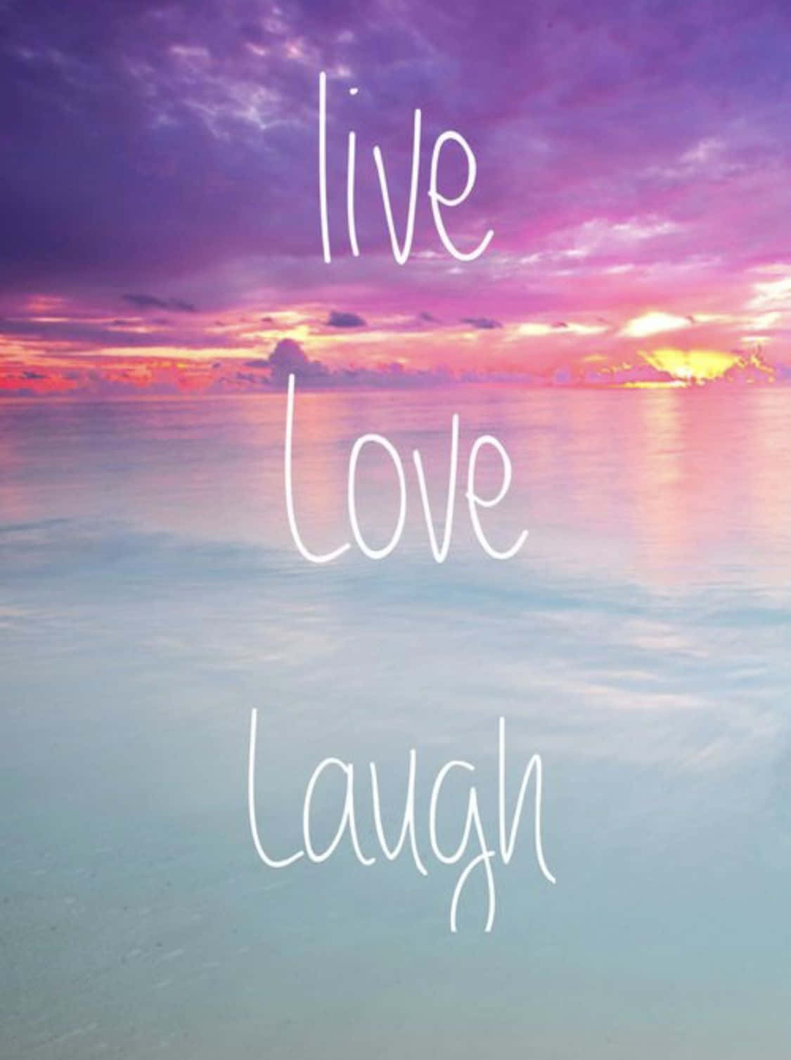 live love laugh, serene sunset, calm ocean water, HD Phone Wallpaper