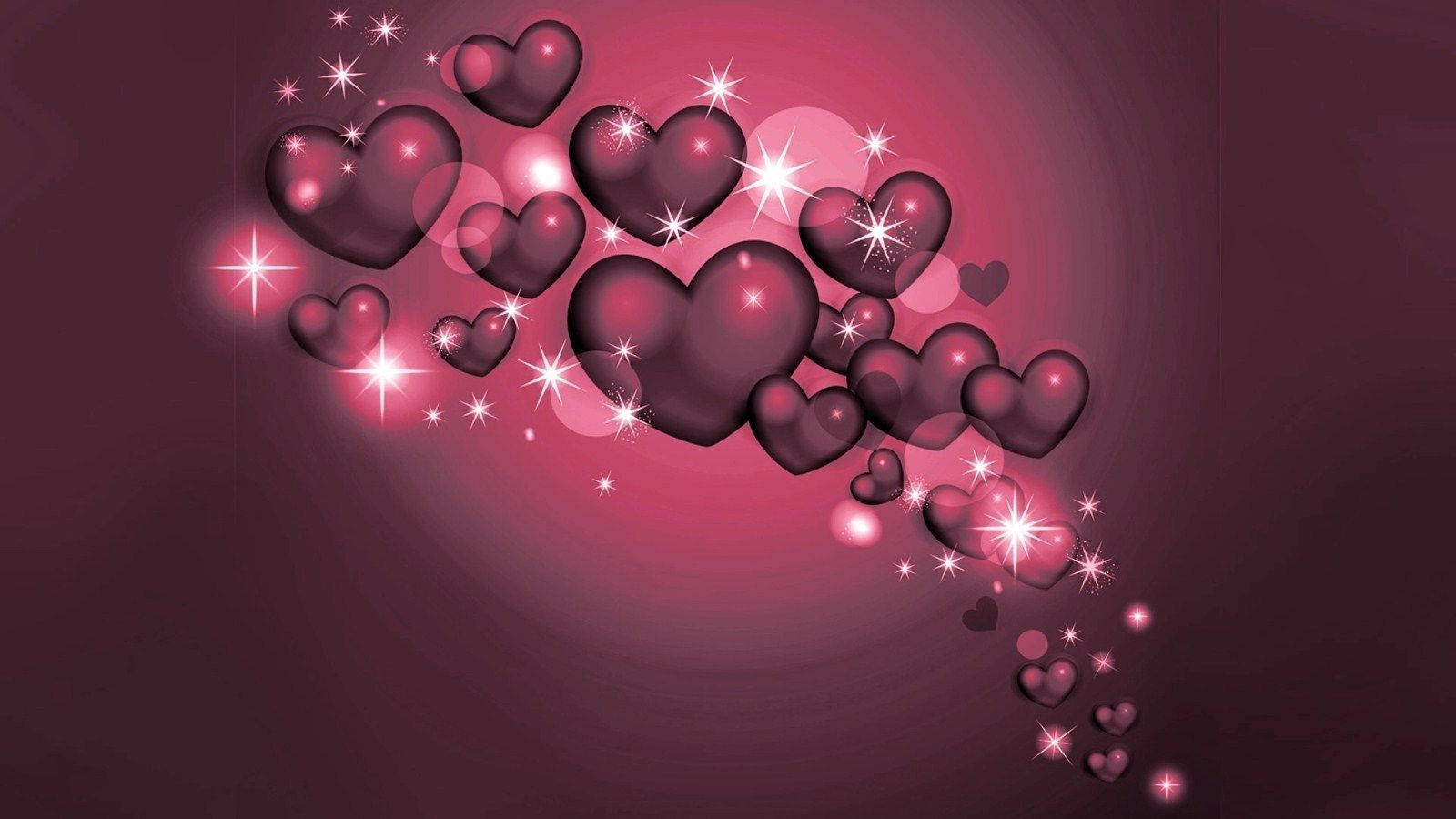 Black Pink, love hearts, glossy, HD Desktop Wallpaper