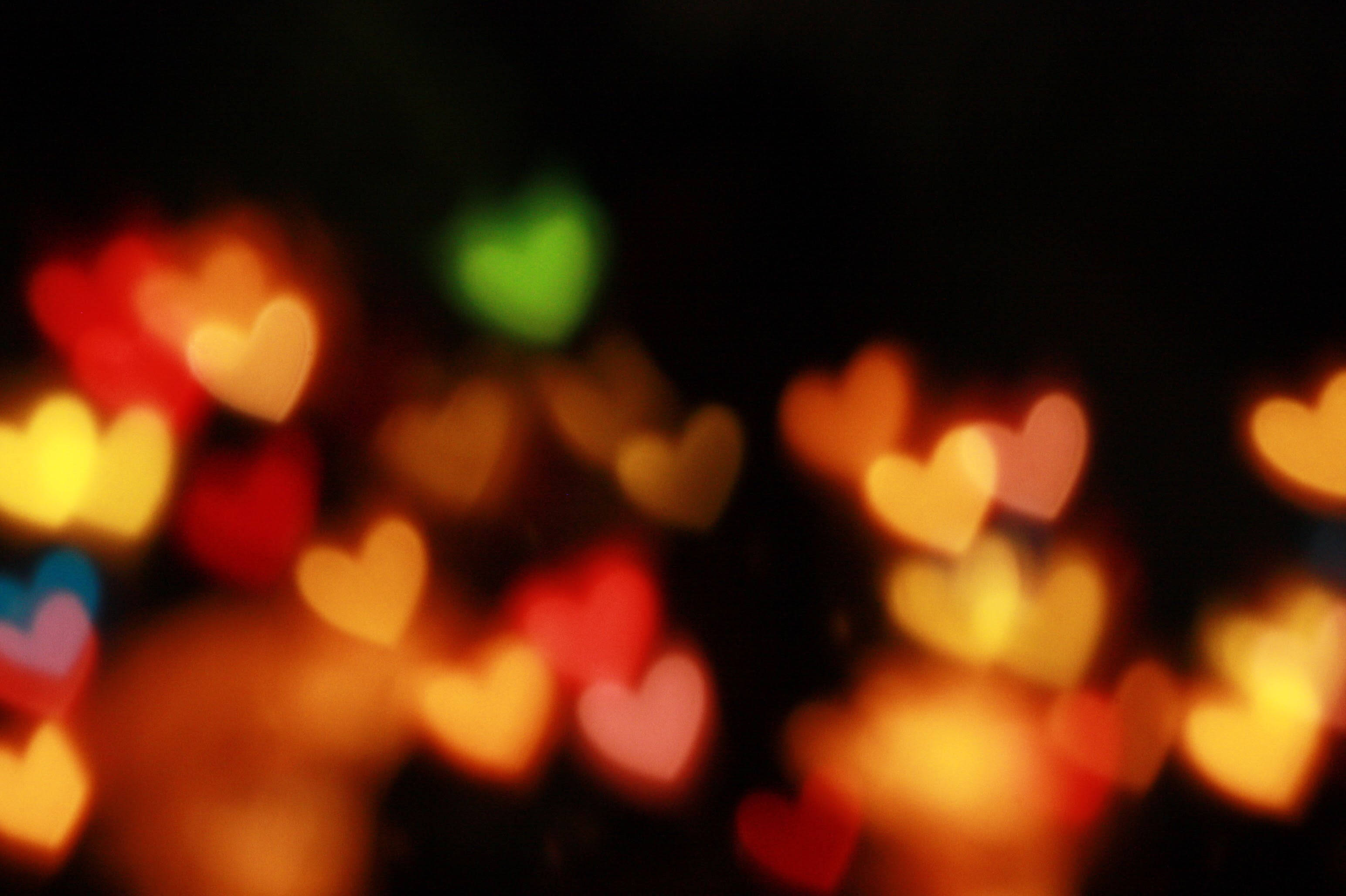 heart, bokeh, red, 2K Desktop Wallpaper