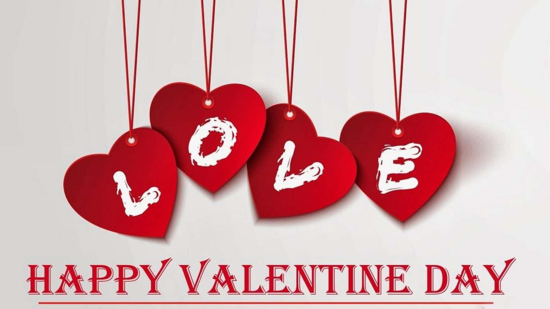LOVE, HAPPY VALENTINE DAY, red heart-shaped tags, Full HD Desktop Wallpaper