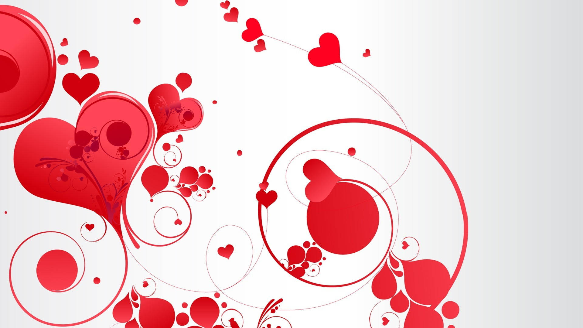Awesome Heart Set, vibrant red, swirling circles, Full HD Desktop Wallpaper