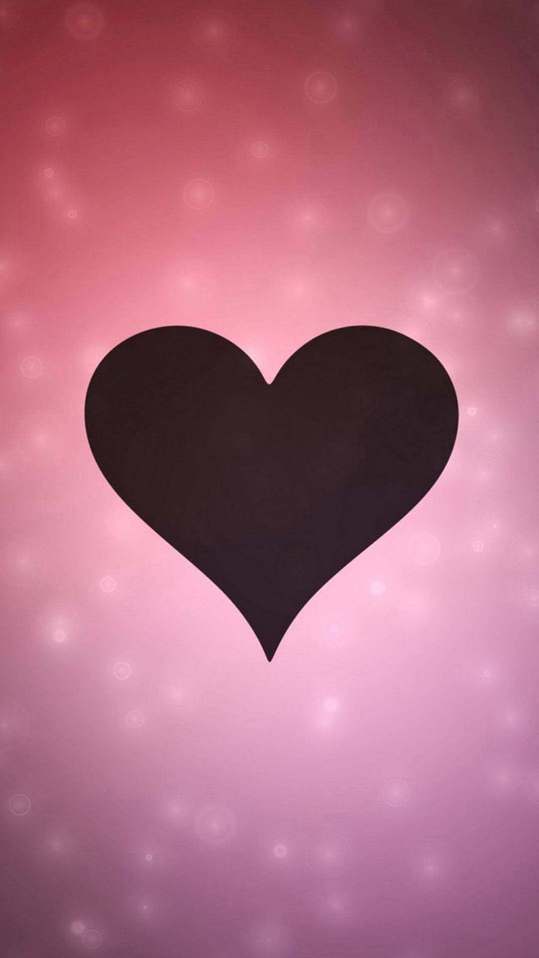 Love Heart, pink, black heart silhouette, Full HD Phone Wallpaper