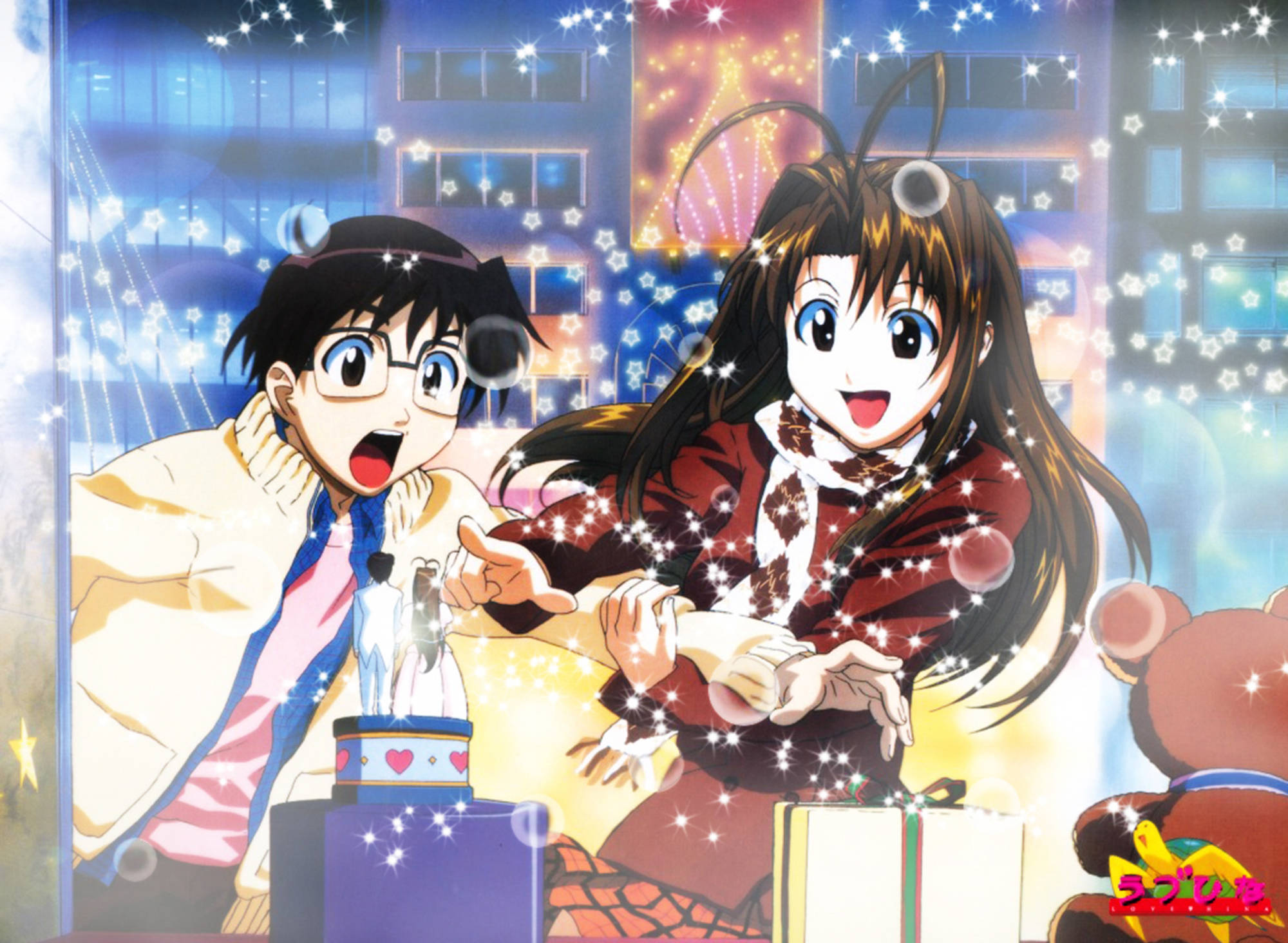 Love Hina, Buy It Scene, sparkles, Full HD Desktop Wallpaper