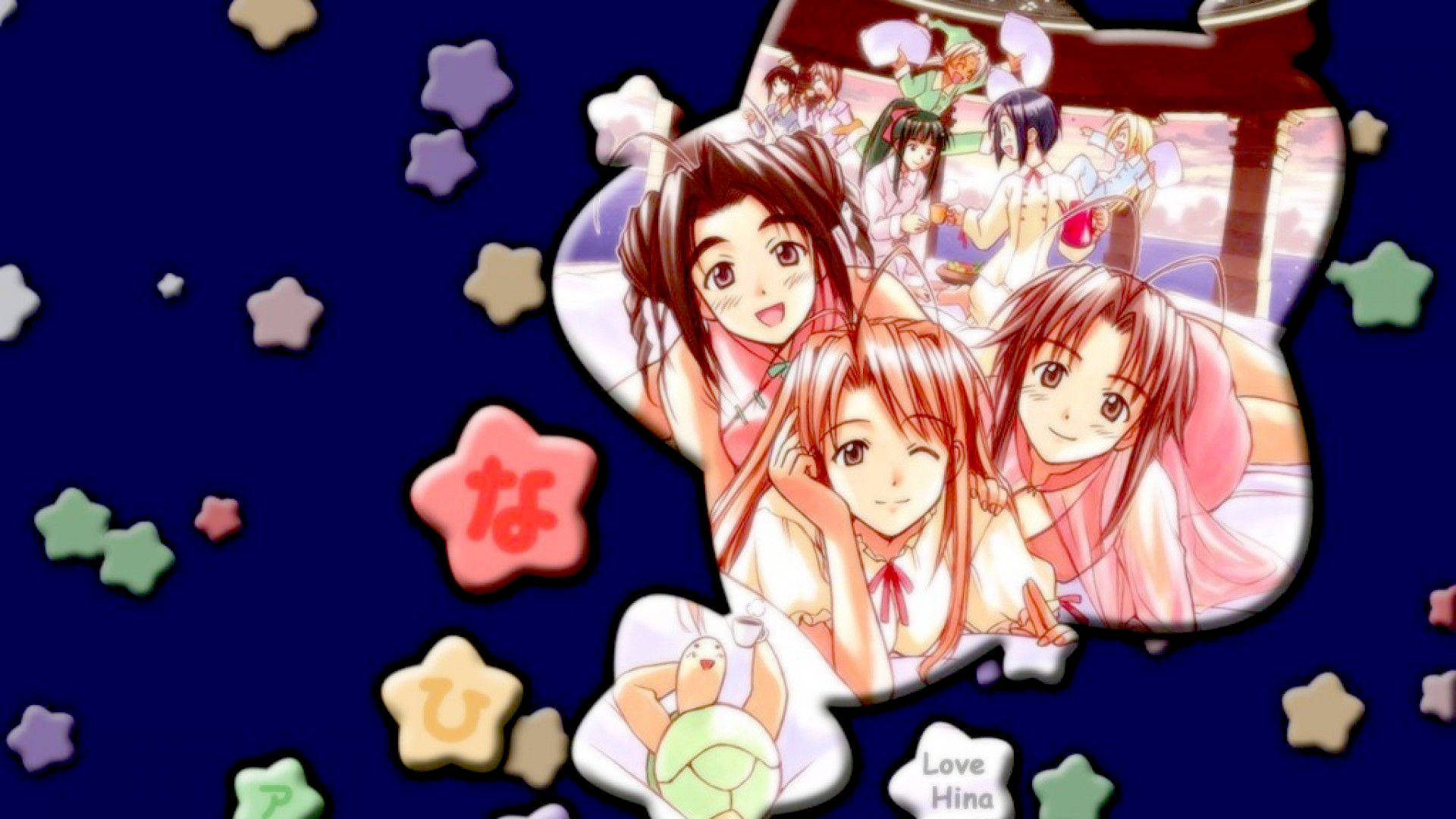 Love Hina, pajama party, pink outfits, Full HD Desktop Wallpaper