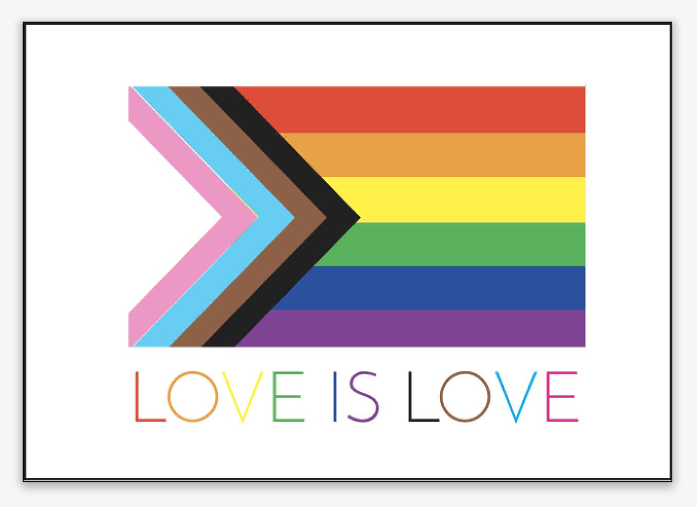 rainbow pride flag, chevron of diverse skin tones, LOVE IS LOVE, HD Desktop Wallpaper